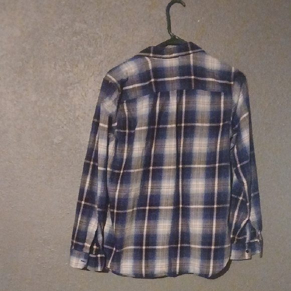 Eddie Bauer Women's Blue and White Plaid Shirt - Picture 3 of 3